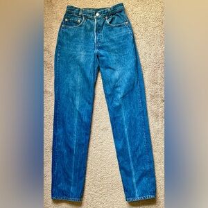 Vntg Levi’s Jeans 27x32 USA 80s Raw Denim No Back Patch High Rise Batwing